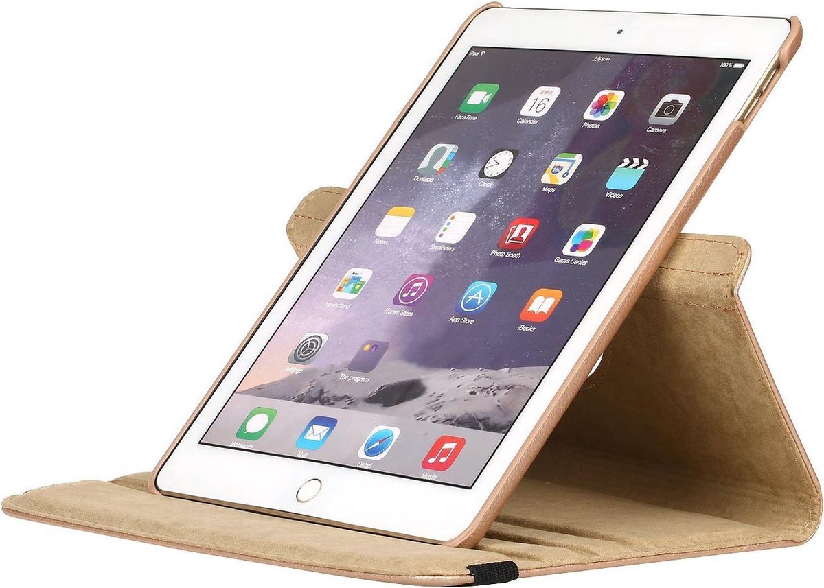 geschikt voor iPad 9.7 (2018) / (2017) hoesje 360° draaibaar Champagne Goud