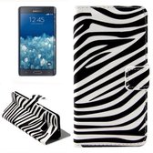 Samsung Galaxy Note 5 Edge - Flip hoes, cover, case - PU leder - PC - Zebra