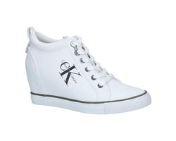 Calvin Klein - Ritzy - Sneaker met sleehak - - Maat 36 - Wit - WHT -White Canvas | bol.com