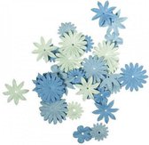 Papieren knutsel bloemen blauw