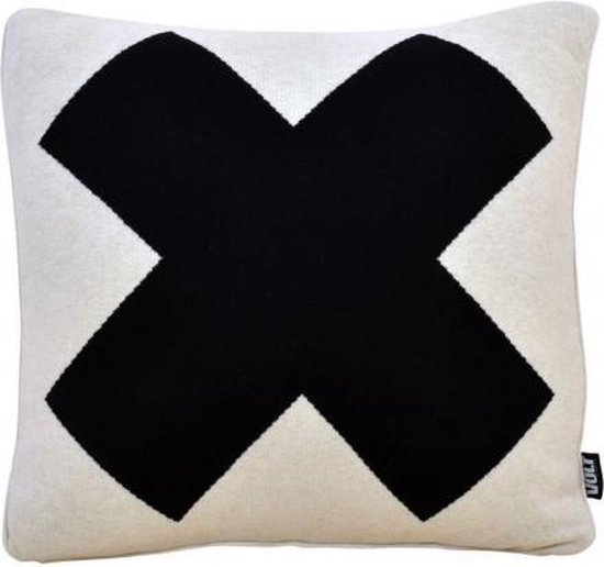 Portugees Verhuizer Observatie Volt Studio Cushion - off white with black cross - 45 x 45 | bol.com