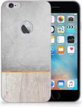 Geschikt voor iPhone 6 Plus | 6s Plus Uniek TPU Hoesje Wood Concrete
