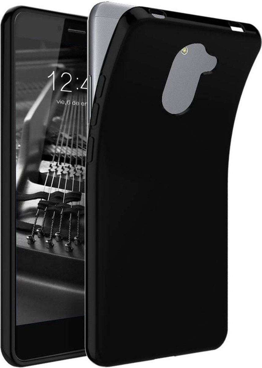 Zwart TPU Siliconen Case Hoesje Geschikt voor Huawei Enjoy 7 Plus