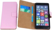 Nokia Lumia 640 Luxe PU Leather Book Case Roze Pink