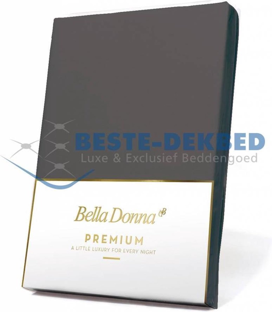 Bella Donna Premium Jersey Hoeslaken - Licht Antraciet (0215) - 180x190-200x220