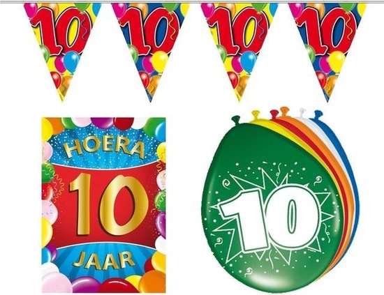 10 jarige/jaar feestartikelen versiering voordeel pakket | bol.com