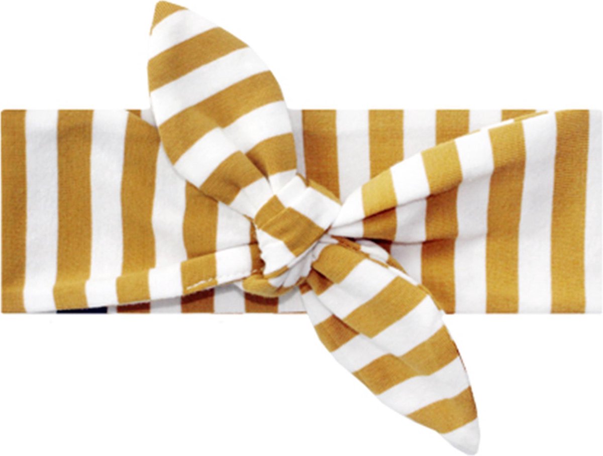 Your Wishes Ochre Stripes Headband - Haarbandje - Gestreept - Geel - Meisjes - Maat: 1-4 jaar