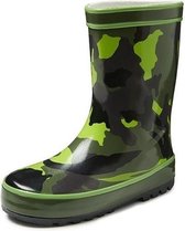 Groene kleuter/kinder regenlaarzen camouflage - Rubberen camouflage print laarzen/regenlaarsjes voor kinderen 29