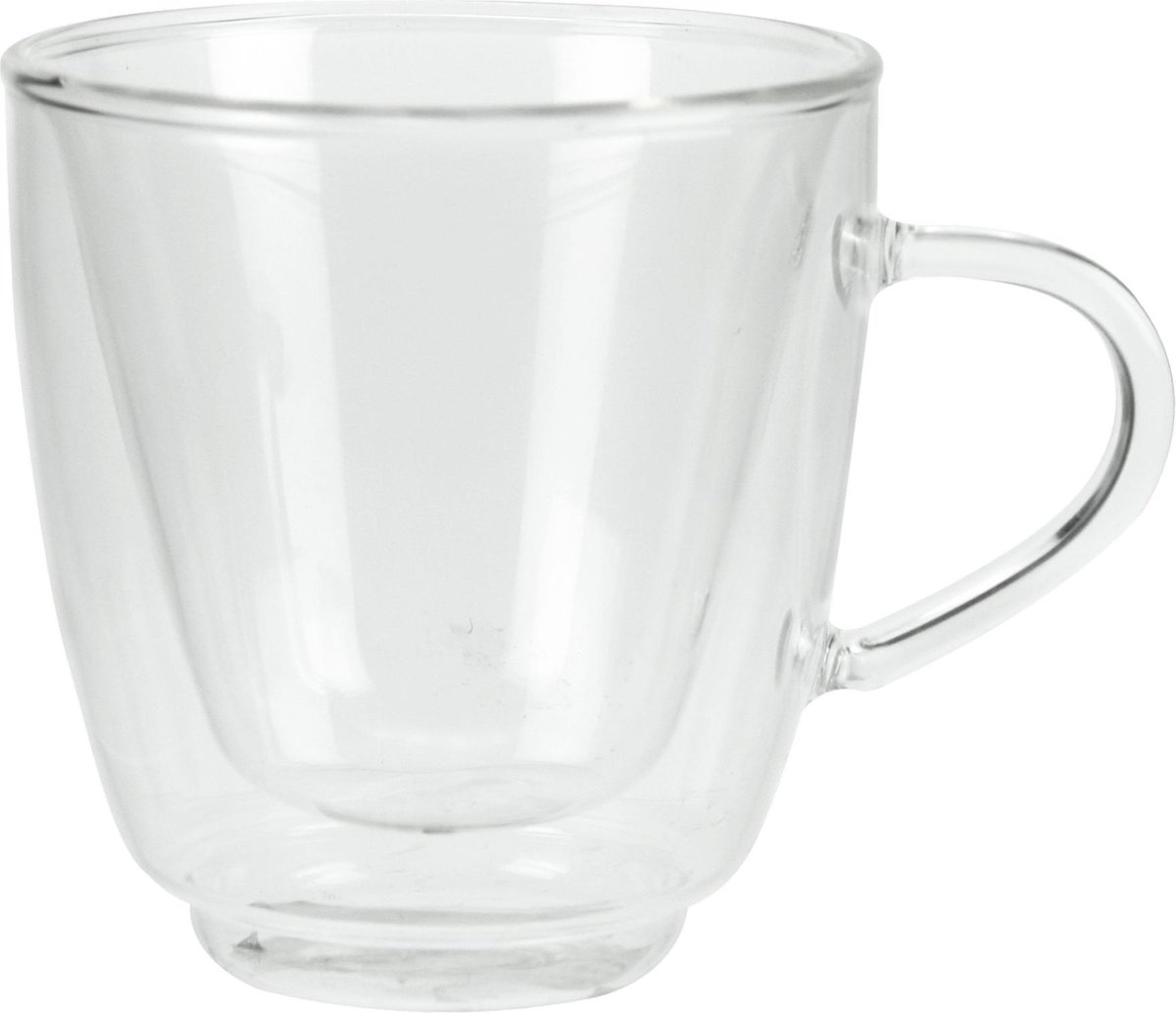 Cosy & Trendy Isolate Beker - Glas - 16 cl - Ø 8.5 cm x 9 cm - Koffie - Set-2 - Dubbelwandig