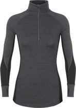 Icebreaker Womens 260 Zone Ls Half Zip - Jet Heather / Black - S