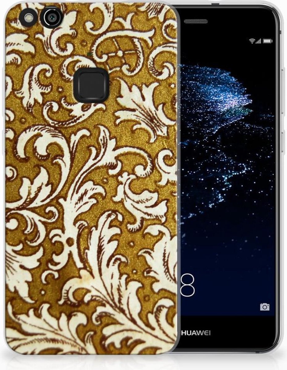 Back Cover voor Siliconen Hoesje Huawei P10 Lite Barok Goud