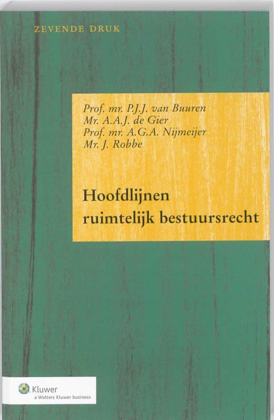Hoofdlijnen Ruimtelijk Bestuursrecht - cover