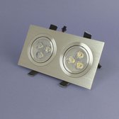 Dubbele LED Inbouwspot 3 Watt Warm Wit Dimbaar