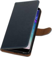 Blauw Pull-up Booktype Hoesje voor Samsung Galaxy A6 Plus 2018