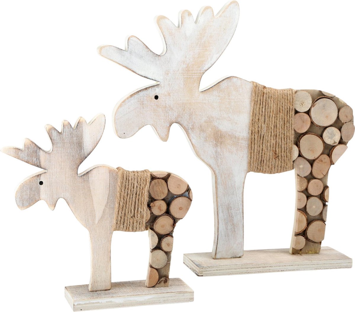 Small Foot Decoratieve Houten Rendieren Set 19/30 Cm Grijs
