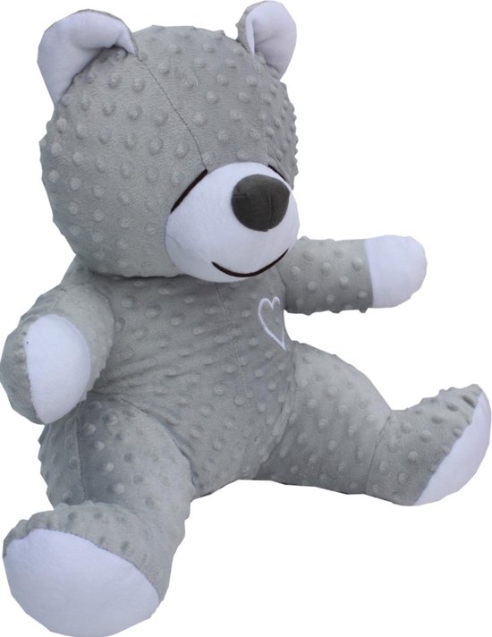 niets Doodskaak zuiger Zoemende teddybeer - slaapknuffel - met witte ruis geluid - circa 45cm -  grijs | bol.com