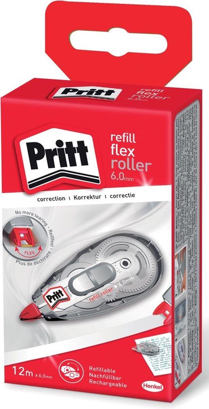 Pritt 6 Mm Correction Roller Refill - 12 M Tape, For Handwriting, Push & Pull Function - View #3