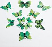Muurstickers 3D Vlinders Verschillend Design - Groen
