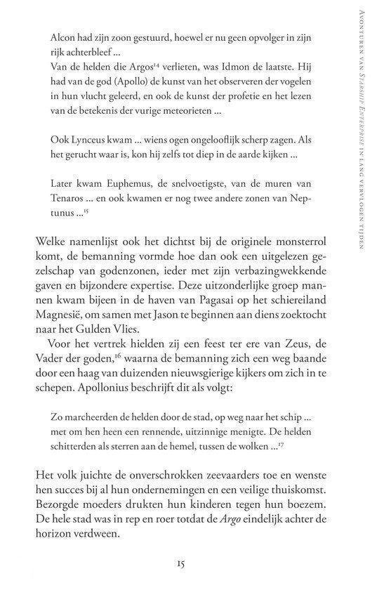 Tekstpagina over de Argonauten, Zeus, Apollo, en de mythologie van het oude Griekenland.