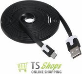 Micro USB Kabel Datacable 3 meter Universeel Black Zwart