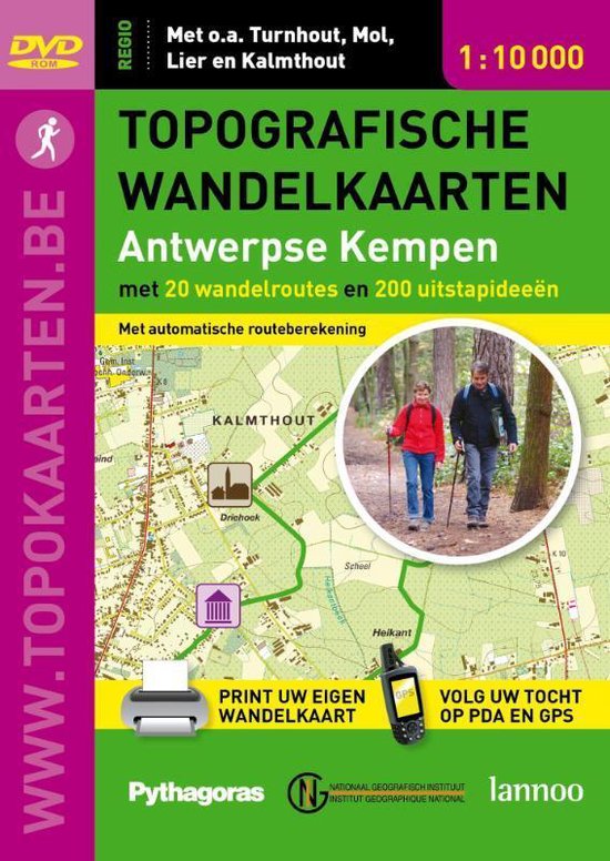 Cover van het boek 'Topografische wandelkaarten Vlaanderen Antwerpse Kempen'