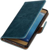 Pull Up TPU PU Leder Bookstyle Wallet Case Hoesjes voor Huawei Honor 5C Blauw