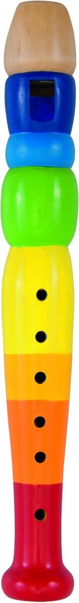 Goki Houten blokfluit: regenboog 20 cm
