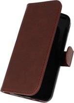 Donker Bruin booktype wallet case Hoesje voor Samsung Galaxy J3 2018