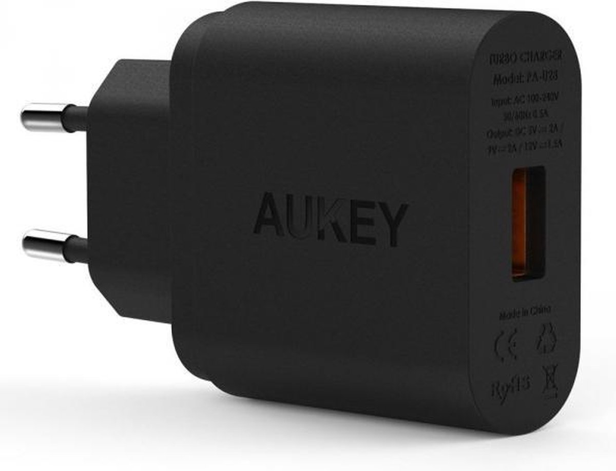 Aukey Quick Charge oplader PA-U28 - tot 75% sneller - Black - Aukey