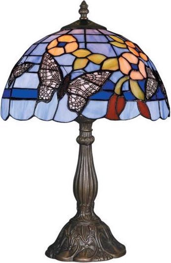 Vervagen grafisch verdrietig Tafellamp Tiffany stijl Vlinder | bol.com