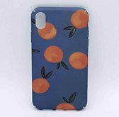 geschikt voor iPhone XR – hoesje – Oranges on Blue