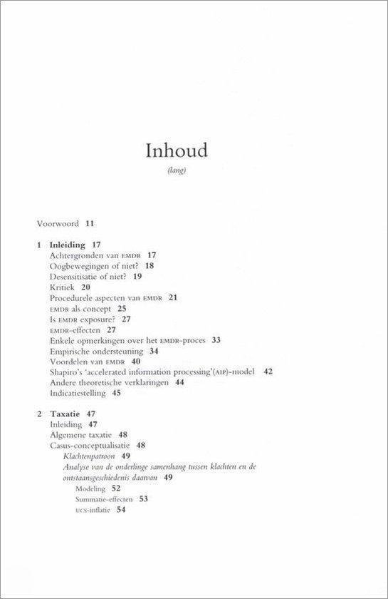 Pagina met de titel "Inhoud (lang)" met een lijst met secties.