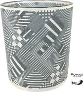 Pomax - NVY Collage - Waxinelicht - Windlicht - glas - Grijs - Zwart - D 8,8 x H 10 cm - 3 Stuks