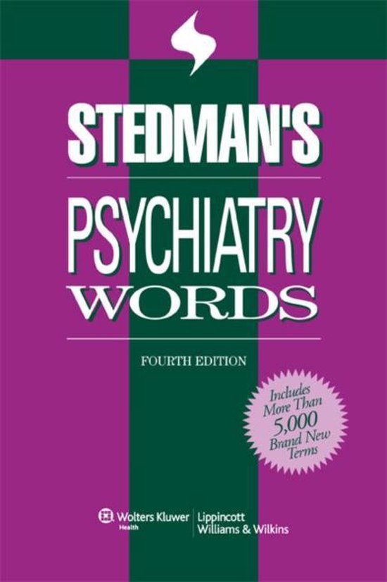 Stedman's Psychiatry Words 9780781761918 Stedman Boeken