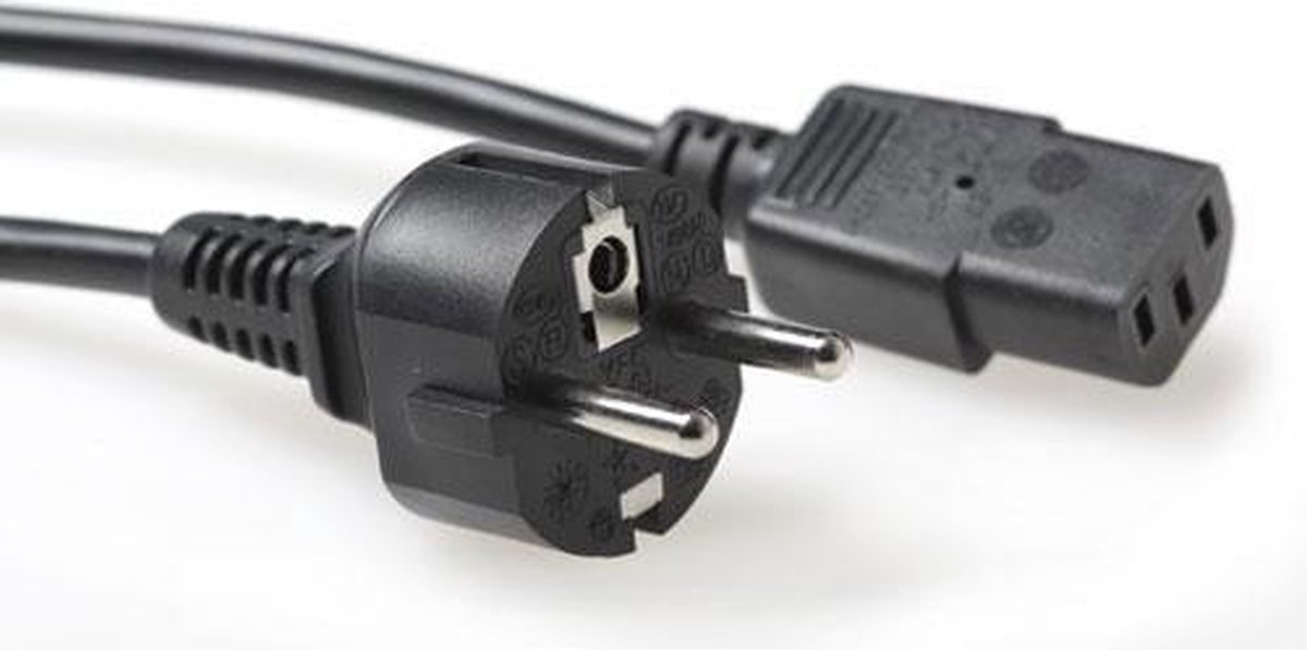 Image of ACT Netsnoer CEE 7/7 male (recht) - C13 zwart 1,5 m AK5014