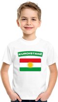 T-shirt met Koerdistaanse vlag wit kinderen M (134-140)