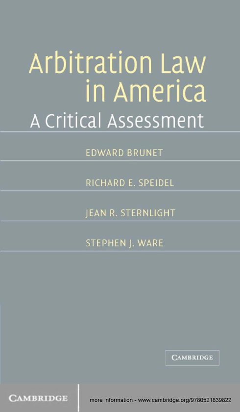 Arbitration Law in America - cover