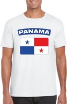 T-shirt met Panamese vlag wit heren 2XL