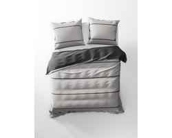 Heckett & Lane Jason Dekbedovertrek - Tweepersoons - 200x200/220 cm - Zilver/Grijs