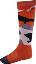 Camo skisokken wolmix jr - oranje - maat 34/36