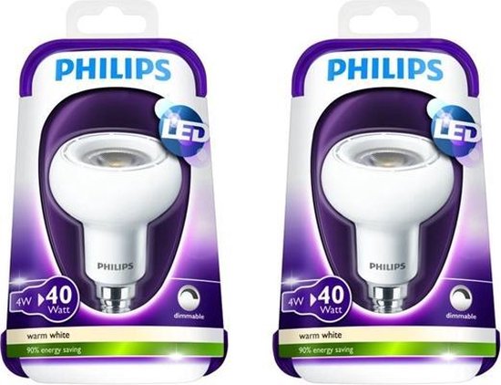 elke keer fonds ras Philips LED Lamp - Reflector - Dimbaar - 4W = 40W - E14 Fitting - 2 stuks |  bol.com