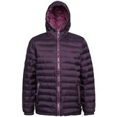 Luxe gewatteerd jack, kleur Aubergine/ Mulberry, Maat XS