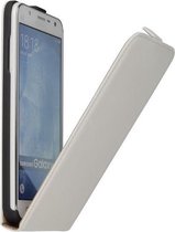 Wit premium leder flipcase Samsung Galaxy J7 Telefoonhoesje
