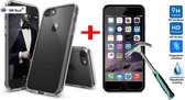 SMH Royal SMH Royal - Geschikt voor iPhone 7 Ultra Dunne TPU silicone case hoesje + Tempered glass Screen Protector Set - Ultra Strong Edition