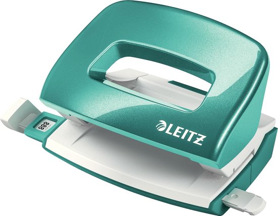 Leitz WOW Mini Perforator - Perforeert Tot 10 Vel - Voor Mappen En Ringbanden - Ideaal Voor Thuiskantoor/Thuiswerkplek - Ijsblauw