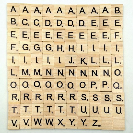 Afbeelding van het spel Houten blokjes met letters voor scrabble