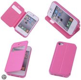 View Cover Pink Apple iPhone 4 4s Protect Stand Case TPU Book-style