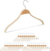 Relaxdays 30x kledinghangers hout - klerenhangers - natuurlijke uitstraling - 40 cm
