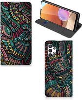 Telefoontasje Geschikt voor Samsung Galaxy A32 5G Enterprise Editie | Geschikt voor Samsung A32 4G Smart Cover Aztec