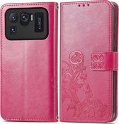 Xiaomi Mi 11 Ultra Hoesje - Mobigear - Clover Serie - Kunstlederen Bookcase - Roze - Hoesje Geschikt Voor Xiaomi Mi 11 Ultra